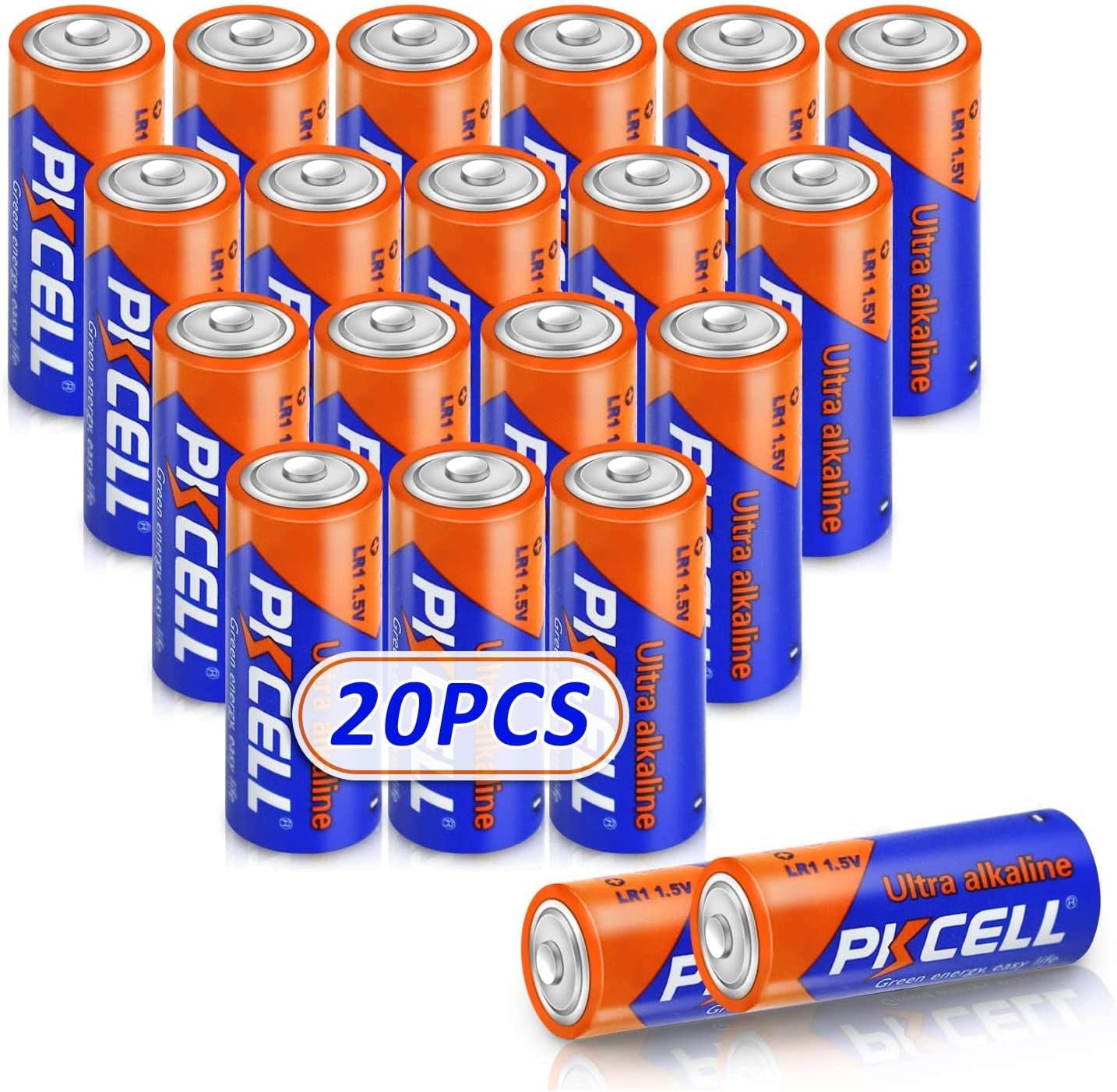 20 Counts 1.5V LR1/MN9100/E90/N Size Alkaline Batteries,Leak-Proof Batteries,High Performance and Powerful Batteries,Suitable for All Kinds of Electronic Equipment